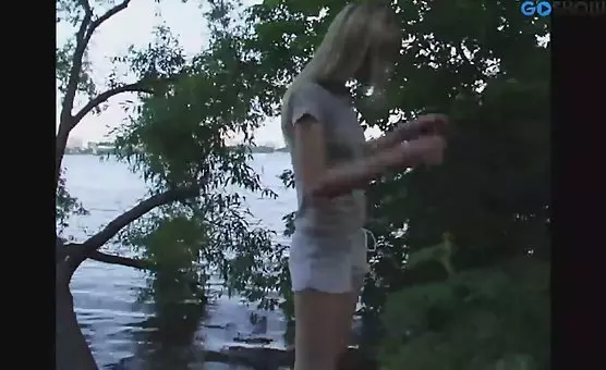 Outdoor Blonde Solo Masturbation Session