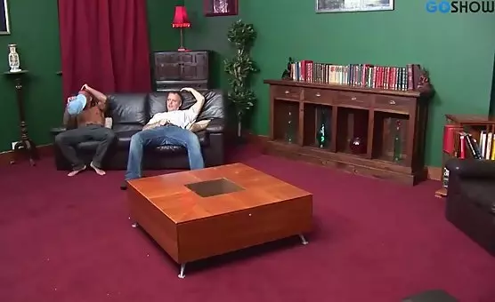 Excited Waitress Takes Control in Threesome Orgy